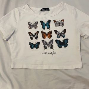 SHEIN butterfly crop top. This top is great for spring/summer!